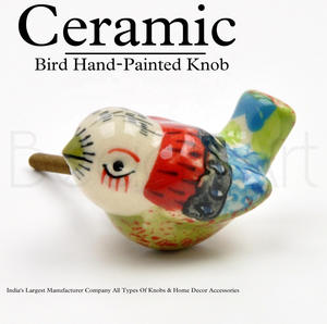 Boutons d'oiseaux en céramique peints à la main, bouchon de bouteille Antique en laiton, articles cadeaux - Product Image 3