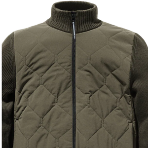 Mens Tailored Hybrid Zip Breathable Winter Sweater Knit Body Quilted Smart Casual Outerwear Long Sleeve Jacket - Product Image 4