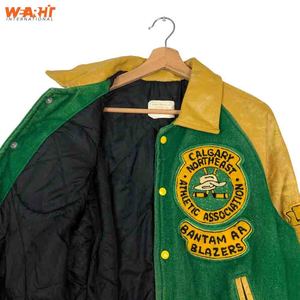 Chaqueta universitaria bordada con parches de chenilla roja personalizada para hombre, cuello levantado para invierno, bombardero, vuelo, béisbol, estilos Letterman - Product Image 3