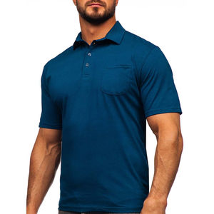 Polo de golf brodé personnalisé avec impression de logo pour hommes de haute qualité 100% coton polyester business company uniforme uni vierge - Product Image 3