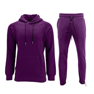 Ensemble de survêtement de course pour hommes coupe-vent léger sweat-shirt à motif solide et joggeurs 100% coton lourd du Pakistan - Product Image 1