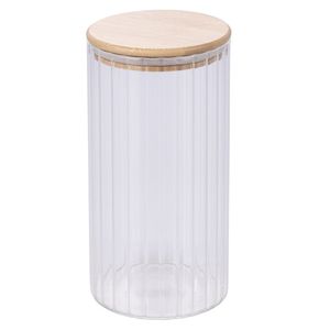 Barattolo in Vetro Borosilicato Ecologico SChef 1,5 L con Coperchio in Bambù, Contenitore Cilindrico per Alimenti per Ristoranti e Occasioni Festive - Product Image 1