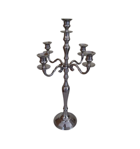 Candélabre de sol à 5 bras en aluminium poli pour la décoration de mariage Fabrication de bougeoirs en aluminium - Product Image 4