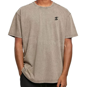Camiseta con Lavado Ácido para Hombre, Alta Calidad, Transpirable, al por Mayor, Hombros Caídos, Secado Rápido, 100% Algodón - Product Image 2