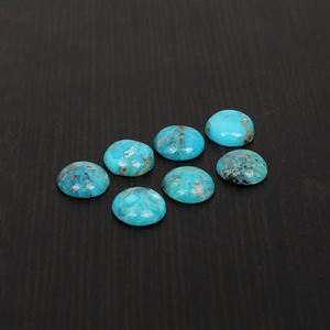 5 cabochons ronds en turquoise naturelle de 8MM, 6,00CTS - Product Image 4