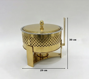 Luxury Modern Stainless Steel Design Casserole Hotpot Chafing Serving Dish with <b>Lid</b> and Stand Buffet Party Home Hotel Use - Product Image 3