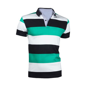 Venta al por mayor 100% algodón hombres Polos manga corta 3 botones clásico ajuste Casual camiseta - Product Image 3