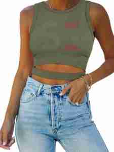Women's Clothing Summer 2025 <b>Crop</b> <b>Top</b> Femme High Quality Knitted <b>Tops</b> for Women Custom Logo Ribbed Tank <b>Top</b> - Product Image 2