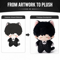Peluche chat noir mignon de 10 cm, jouet personnalisé avec plusieurs expressions pour cadeaux de détail