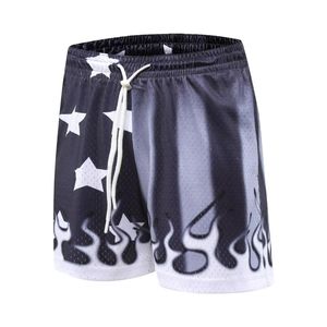 Shorts de basketball imprimés respirants et écologiques en tissu toile, taille élastique, séchage rapide, pour hommes, personnalisables OEM/ODM - Product Image 3