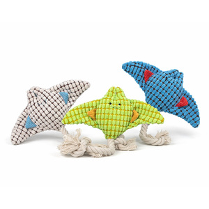 Jouet interactif en peluche en forme de poisson pour chiens et chats, avec couineur, bruit froissé et corde de traction, vente en gros - Product Image 2