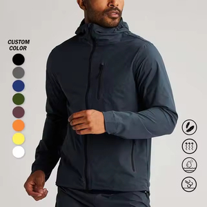<b>Men</b> Two Piece Set Zip up Windbreaker Nylon Custom Two Piece Hooded Windbreaker Short Set Wholesale - Product Image 3