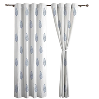 Rideaux occultants modernes de luxe personnalisés, ignifuges, écologiques, en coton, à motif floral, avec œillets |   Qualité supérieure
