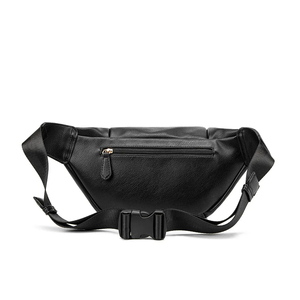 Sac de poitrine minimaliste en cuir véritable, sac à bandoulière, fermeture à glissière, imperméable, usage quotidien, toutes saisons, pour homme - Product Image 2