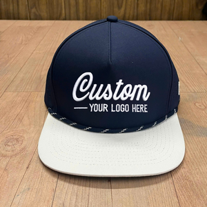 Perforated Laser Cut Hole Hydro <b>Waterproof</b> Custom Golf Hat Flat Bill Snapback Baseball <b>Caps</b> Sports PVC Rubber Logo With Rope - Product Image 1