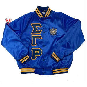 Sigma Gamma Rho Soror Embroidery Women Satin Silk Letterman <b>Jacket</b> | SGRho Sorority Embroidered <b>Ladies</b> Custom Made Bomber <b>Jacket</b> - Product Image 6