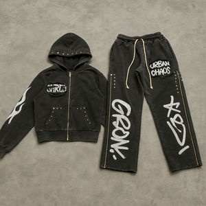 Conjunto Deportivo Personalizado con Estampado Completo, Estilo Urbano, 400 Gsm, 2 Piezas, Sudadera con Capucha de Felpa Técnica de Algodón de Diseñador para Hombre - Product Image 4