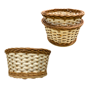 CESTA DE ALMACENAMIENTO DE PAN DE RATÁN hecha a mano de Vietnam Cesta de mimbre Base de madera y ratán natural, ecológica - Product Image 1