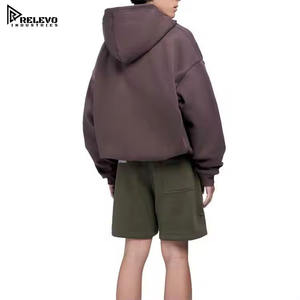 Sweats à capuche à fermeture éclair intégrale pour hommes, 450g, coton lourd, déchiré sur mesure, délavé au soleil, fermeture éclair double, sweat à capuche pour hommes, prix bas - Product Image 6