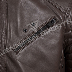 เสื้อแจ็กเก็ตหนังวัวแท้สำหรับผู้ชาย, เสื้อแจ็กเก็ตมอเตอร์ไซค์มีฮู้ดผ้าฟลีซกันลมผ้าคอตตอนซับมีซิปปิดด้านหน้าสำหรับเล่นกีฬาฤดูหนาว - Product Image 5