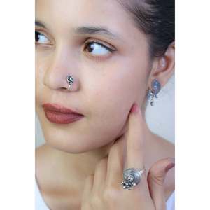 Pendientes de Plata 925 con Clip, Diseño Nazakat con Turquesa, Joyería de Moda - Product Image 2