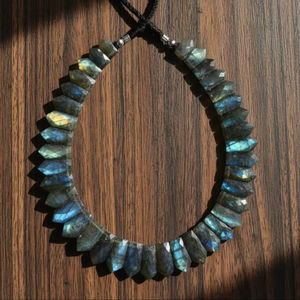 Collar de Cuentas Sueltas de Labradorita Oscura Natural, Facetadas, en Forma de Pera, para Regalo, Fiesta, con 20% de Descuento y Regalo de Año Nuevo - Product Image 4