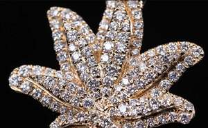 Alta calidad personalizado elegante nuevo Hip Hop princesa corte diamante colgante 925 Plata 14K oro amarillo capas hoja de marihuana simulada - Product Image 4