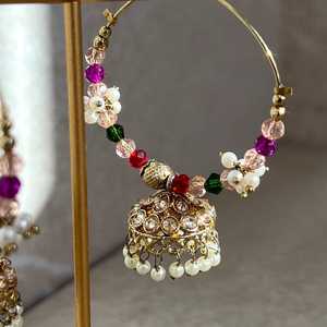 Handcrafted Flower Earrings For Women Gold Plated Ethnic Style <b>Jhumka</b> Jhumki Earrings Indian Jewelry for Wedding Party & Gifts - Product Image 2