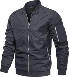 Chaquetas de bombardero de satén para mujer, chaquetas de bombardero impermeables para hombre, chaquetas de bombardero de nailon impermeables en blanco al por mayor - Product Image 3