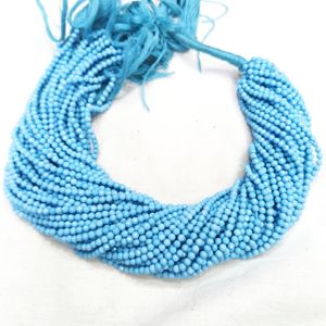 Collar de Turquesa, Collar de Cuentas Facetadas, Joyería de Turquesa, Collar de Cuentas Facetadas Plateadas, para Niños y Mujeres - Product Image 1