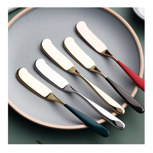 Cuchillo de mantequilla de latón, vajilla con mango PVD, juego de cubiertos de cuchillo de mantequilla de latón superior de diferentes colores, precio más bajo - Product Image 4