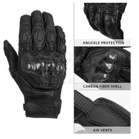Nouveaux gants de moto en cuir pour l'hiver avec design tactile, gants de sport unisexes respirants antidérapants à doigts entiers