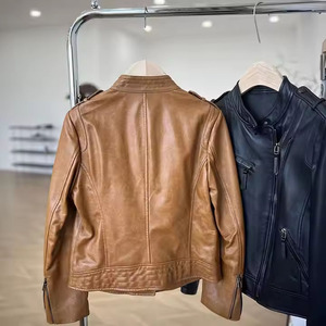 Veste en cuir ordinaire de haute qualité pour hommes vêtements d'extérieur personnalisés à la mode en gros col montant style formel brodé respirant - Product Image 5