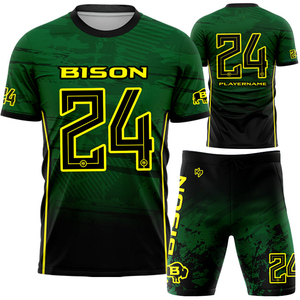 Custom Designs Men's 7v7 Football Uniform Sets Team Sublimation Jerseys Quick Dry Breathable Eco-Friendly Anti-Bacterial 100% - Product Image 2