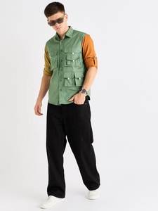 Cargo Flap Pocket Work Style T-Shirt Customized Mens Button Down Oversized Short Sleeve - Product Image 4