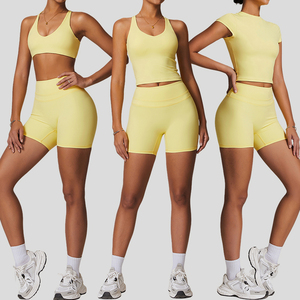 Conjunto de Yoga para Mujer, Verano 2025, Transpirable, Secado Rápido, Color Sólido Medio, para Fitness, Running, Actividades al Aire Libre, Alta Calidad, Alta Elasticidad, Gimnasio - Product Image 2