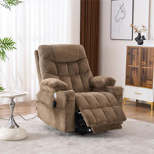 Moderner Elektrischer Relaxsessel mit Heiz- und Massagefunktionen, Dunkelgraue Stoffpolsterung, Fernbedienung - Product Image 3