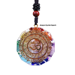 Orgone Gemstone Seven Chakra Shri Yantra Pendentif Hexagonal 100% Cristaux Véritables Naturels Faits à la Main De Cristaux Amayra Exportations - Product Image 4