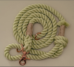 Ombre Braided Cotton Rope Dog Leash Handmade Colored Dog Lead Durable Pet Walking Rope for Medium <b>Large</b> Dogs - Product Image 1