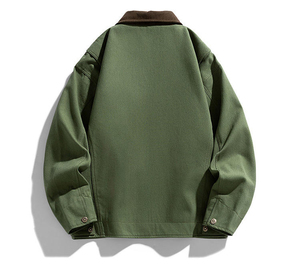 แจ็กเก็ตผ้าแคนวาสสำหรับผู้ชายเสื้อแจ็กเก็ตทำงานแนวสตรีทสำหรับใส่กลางแจ้งทรงโอเวอร์ไซส์สไตล์วินเทจซักได้ตามต้องการสำหรับฤดูหนาว - Product Image 6