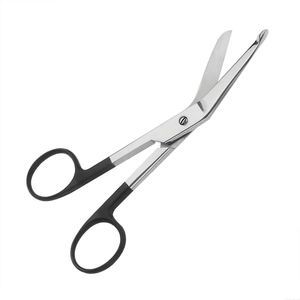 Tijeras de vendaje de acero alemán, hoja curva de 6 pulgadas, mango recubierto de negro, tijeras médicas, tijera quirúrgica de punta fina - Product Image 6