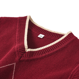 Wholesale Custom Made OEM Knit Woolen <b>Sweater</b> for Women Thick Long Sleeve Warm Knitted Argyle <b>Sweater</b> for Women Stylish <b>Sweater</b> - Product Image 2