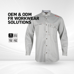 <span class=keywords><strong>Ropa</strong></span> de Trabajo Resistente al Fuego Personalizada de Fábrica, <span class=keywords><strong>Ropa</strong></span> de Seguridad <span class=keywords><strong>Ignífuga</strong></span>, Camisas de Trabajo de Algodón FR para Electricistas - Product Image 1