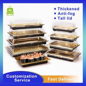 Bandeja de comida para levar PET, recipiente grande descartável para <span class=keywords><strong>sushi</strong></span>, caixa de plástico para <span class=keywords><strong>sushi</strong></span>, ecologicamente correto, para levar - Product Image 4