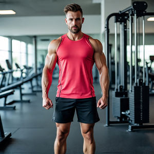 Gym Fitness Wear Gilet Top Hommes Sans Manches Workout V-Neck Vest Bodybuilding Running Wear Vest Men's - Product Image 4