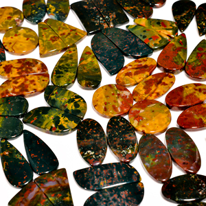 Paire de pierres de sang de haute qualité Cabochon pierres précieuses en vrac pierres naturelles polies lisses pour la guérison de bijoux faits à la main - Product Image 4