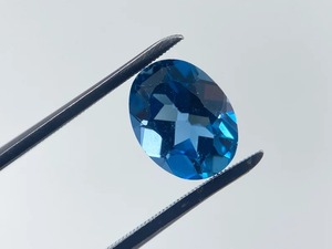 Pierres précieuses Mehrajudin pour topaze bleue, taillées en ovale à facettes, pierres brutes, tailles 3-12 carats, 5x7mm, 16x12mm, traitées par cirage/huile pour - Product Image 3