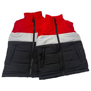 Chaqueta acolchada gruesa para hombre, chaleco de invierno con cuello redondo, cierre de cremallera, estilo deportivo, chaleco acolchado sin mangas de punto de poliéster para exteriores - Product Image 1