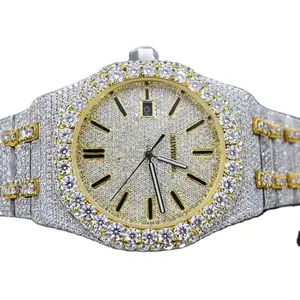 Produsen jam tangan mewah jam tangan berlian Iced Out Untuk Pria dari pemasok India dengan harga grosir dari India