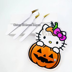 แหนบต่อขนตาปลายทองเคลือบผงสีขาว 90 องศา พร้อมแผ่นรองขนตาแบบน่ารัก รับทำโลโก้ อุปกรณ์เสริมความงาม - Product Image 3